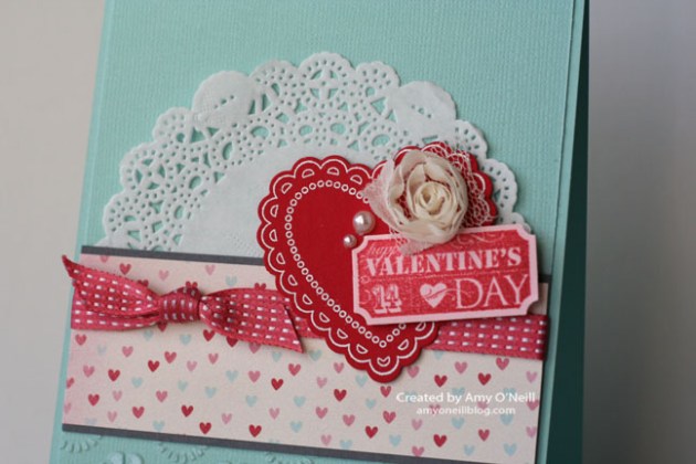 Doily Lacy Valentine close-up