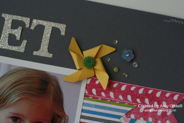 Sweet Treat scrapbook page -- pinwheel