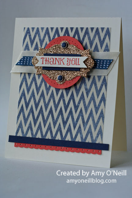 Glittery Chevron Thanks