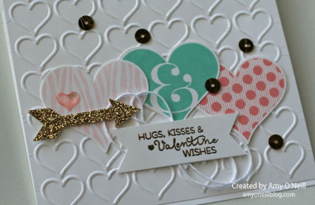 Embossed Hearts Close Up
