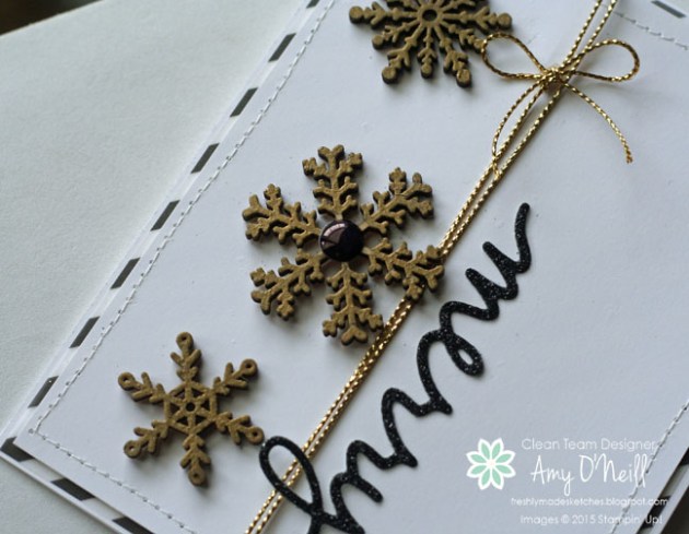 Gold Snowflakes Trio Close Up